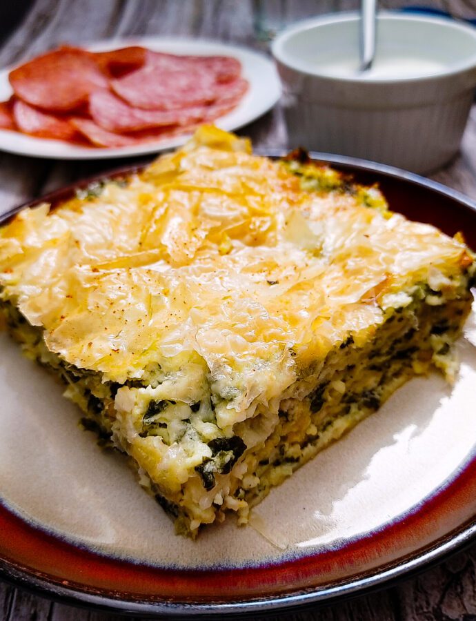 Cheesy Spinach Phyllo Pie