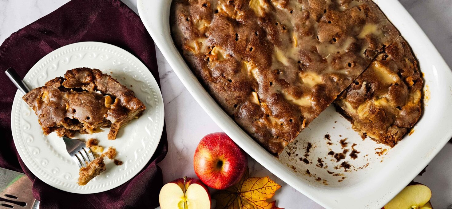 Easy Apple Dapple Cake with Warm Glaze