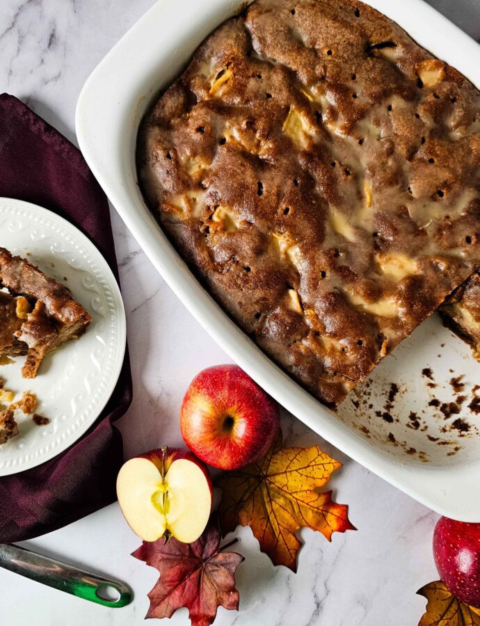 Easy Apple Dapple Cake with Warm Glaze