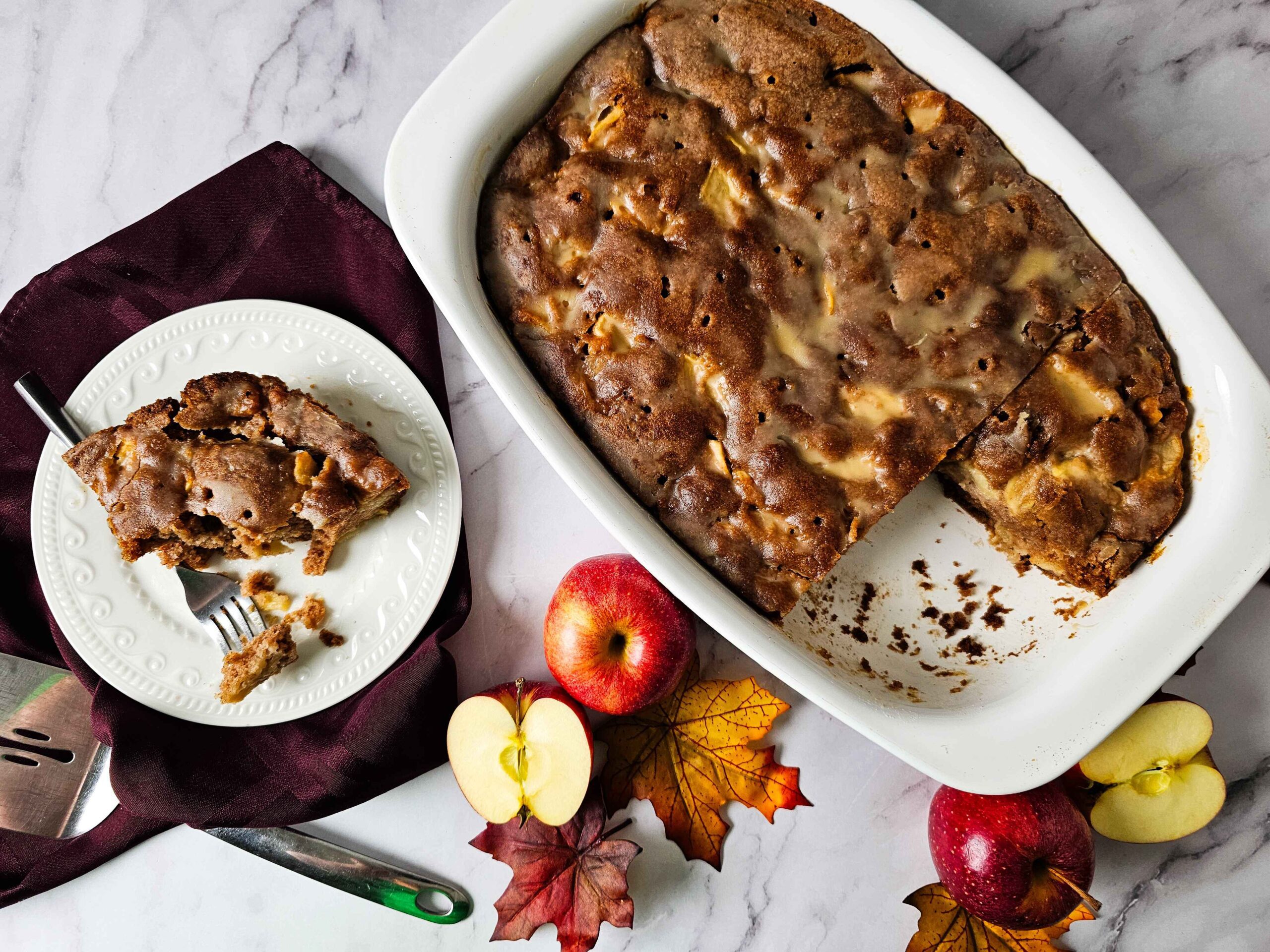 Easy Apple Dapple Cake with Warm Glaze