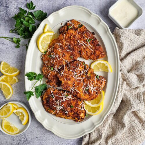 Crispy Ranch Parmesan Chicken Cutlets (The Coating Never Falls Off)