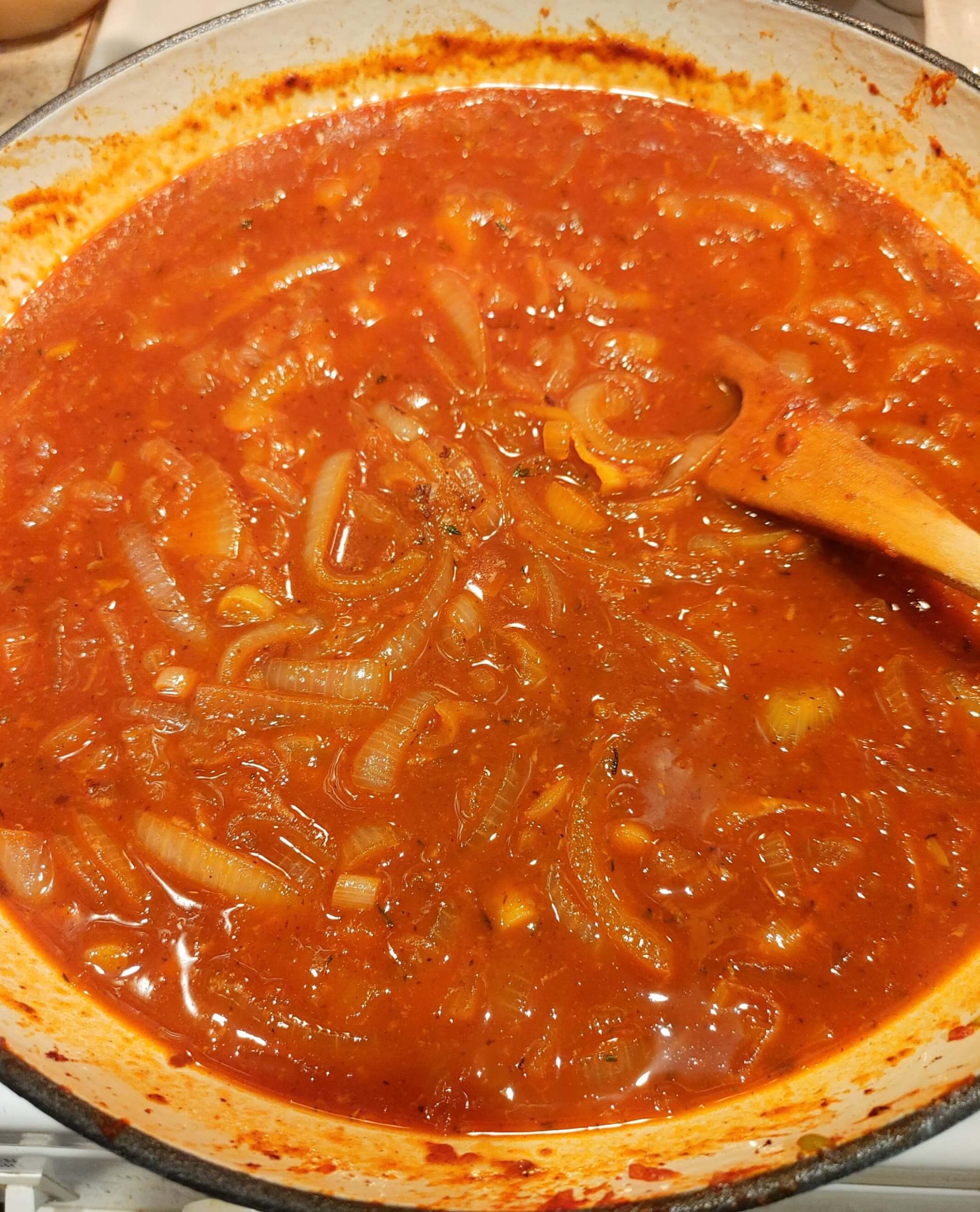SALISBURY STEAK ONION SAUCE IN A LARGE SKILLET