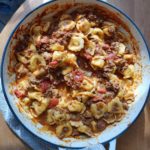 CHEESY TORTELLINI PASTA SKILLET