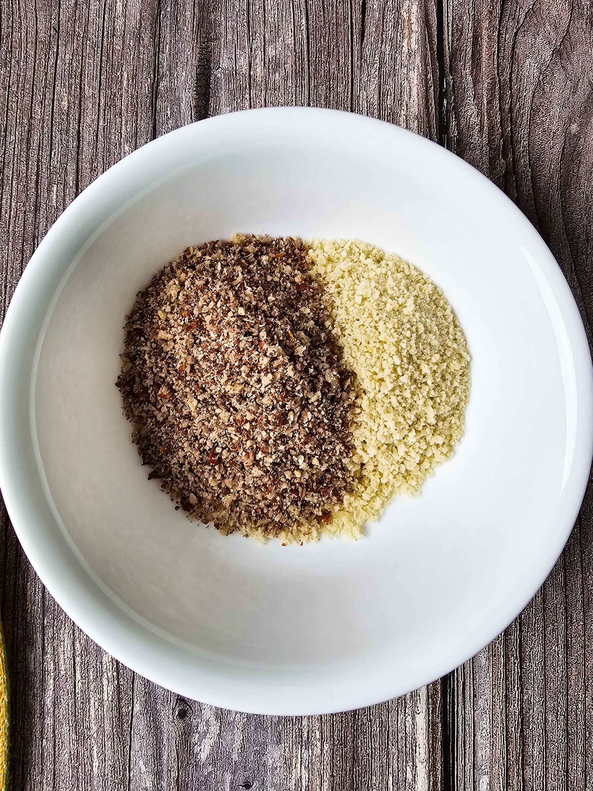 COMBINE THE PECANS AND THE PANKO BREADCRUMBS