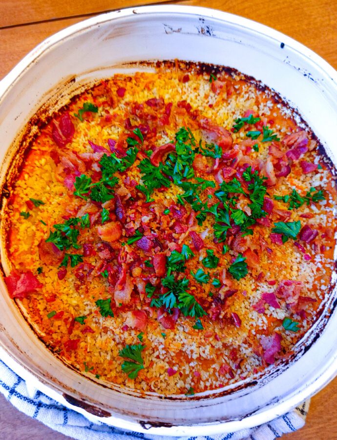 Twice Baked Sweet Potato Casserole