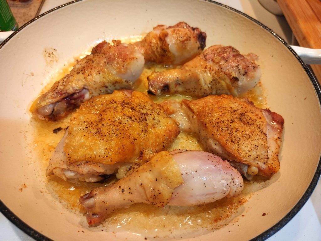 BROWNING CHICKEN ON ALL SIDES
