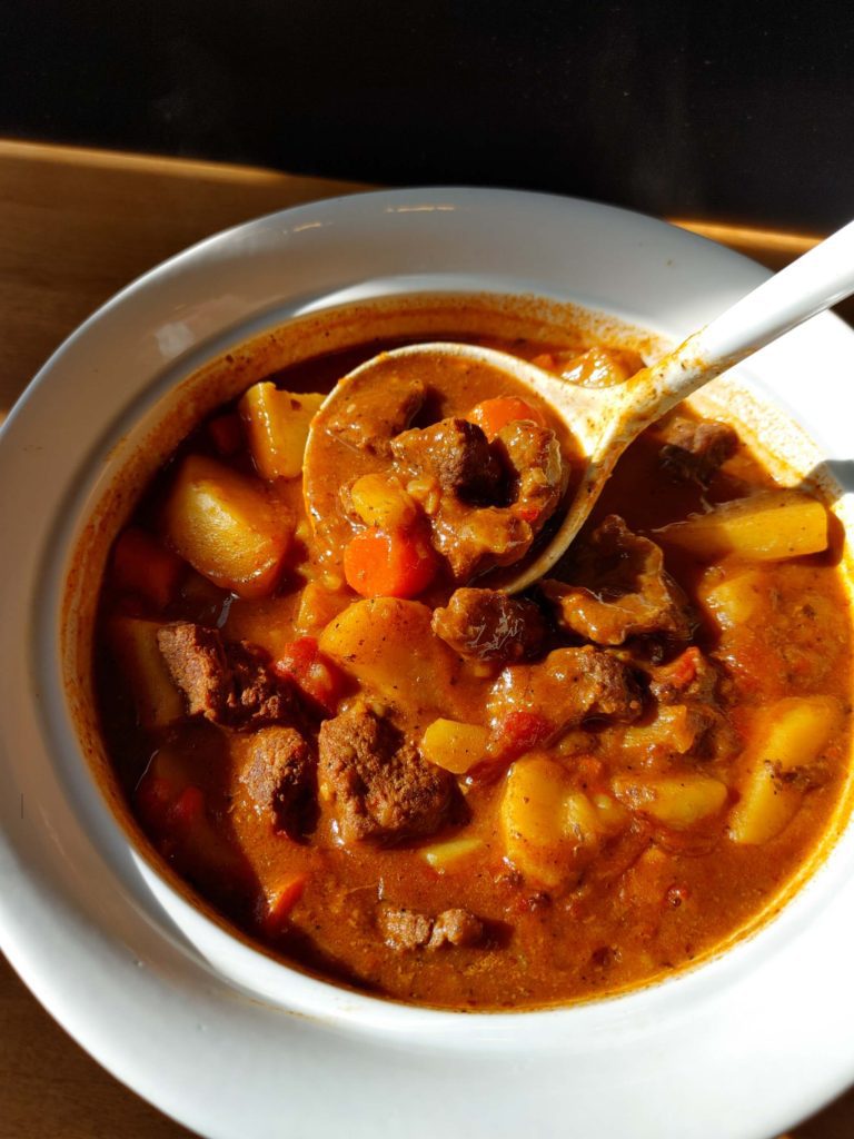 Hungarian Beef Goulash Served