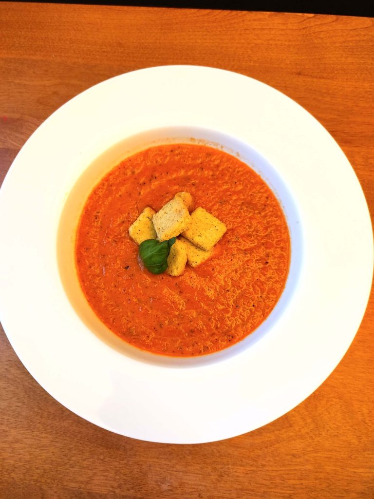 PLATED TOMATO BISQUE SOUP