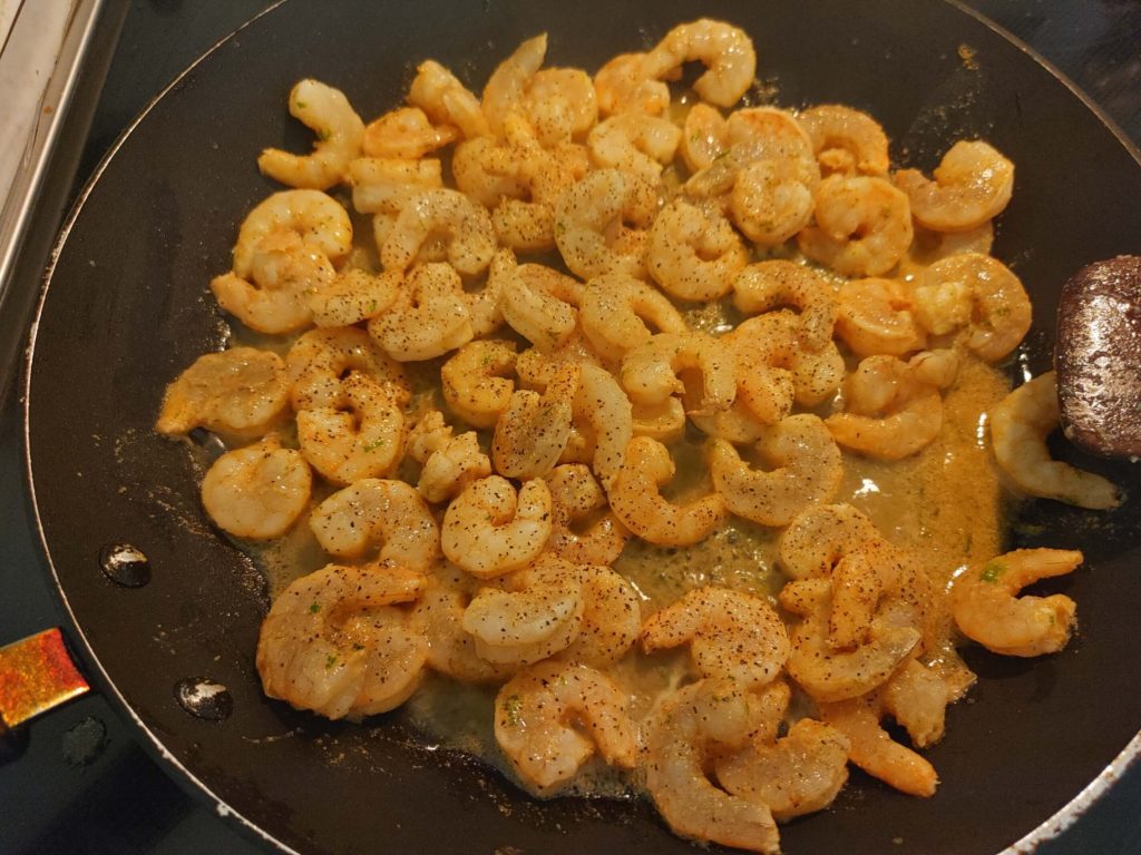 COOKING THE SHRIMP