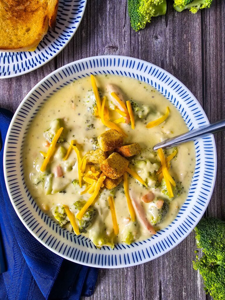 LARGE BOWL OF CHEDDAR BROCCOLI SOUP