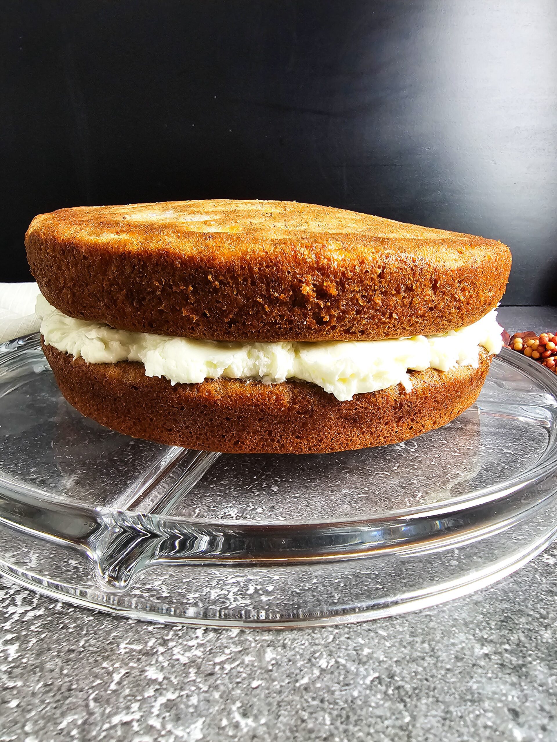 START ASSEMBLING THE CAKE - FROST THE CAKE