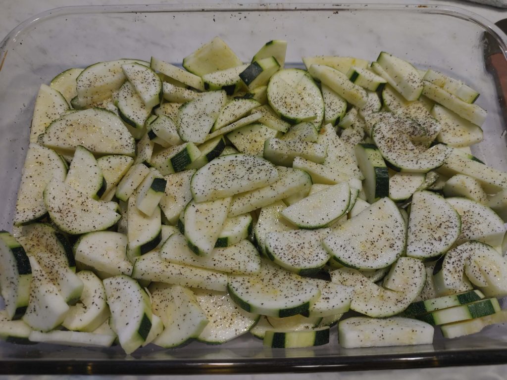 CLEANED AND ARRANGED ZUCCHINI