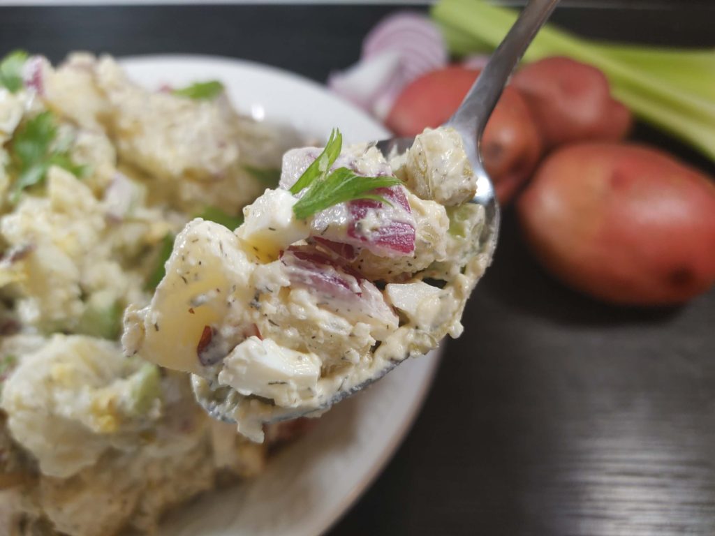 FORKED EASY CREAMY RED POTATO SALAD