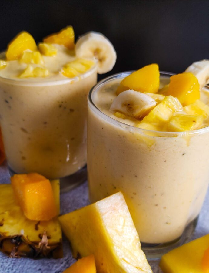 Indulge in a Creamy Mango Pineapple Banana Smoothie
