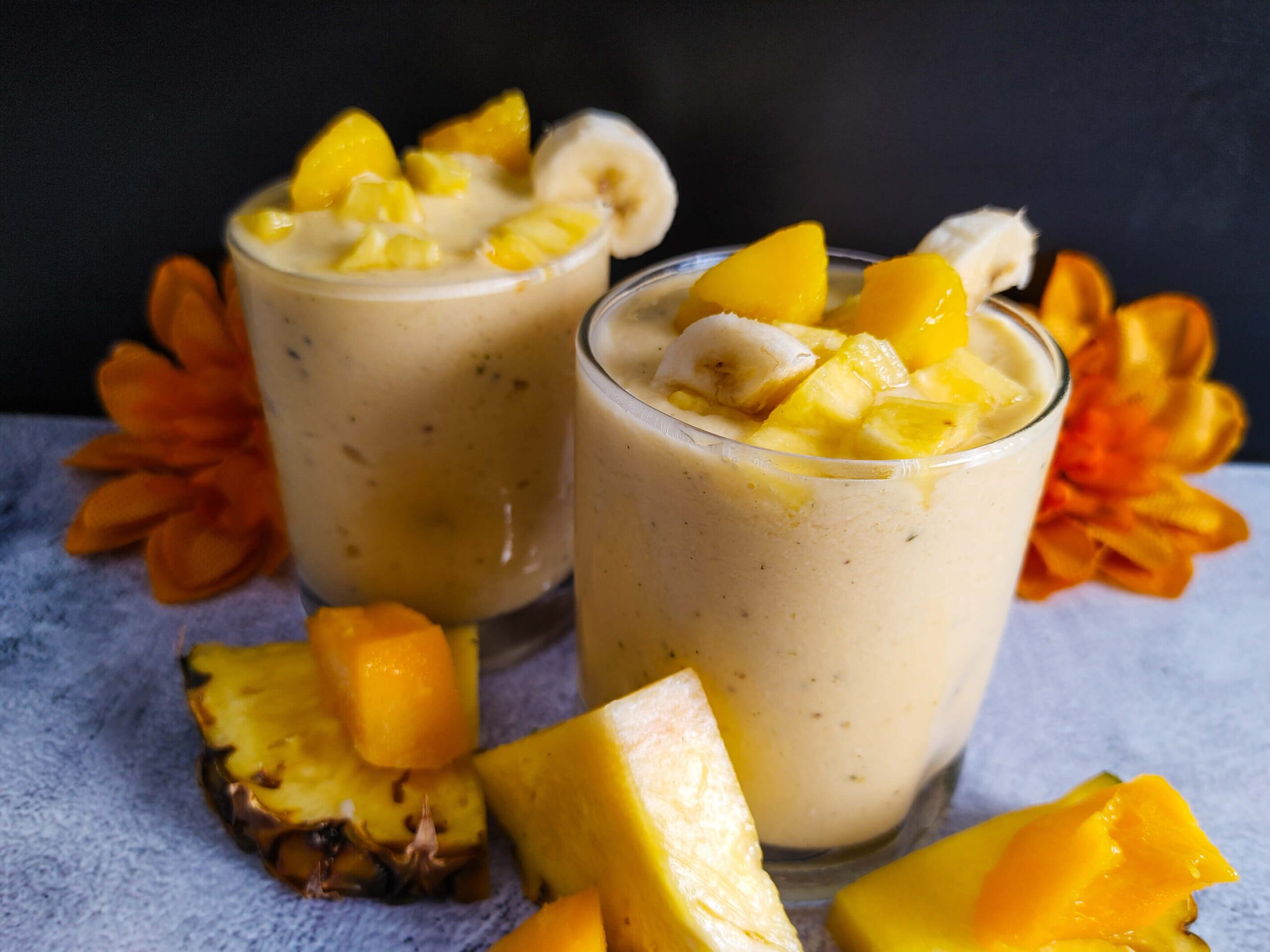 Indulge in a Creamy Mango Pineapple Banana Smoothie