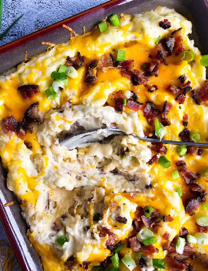 Twice Baked Mashed Potato Casserole