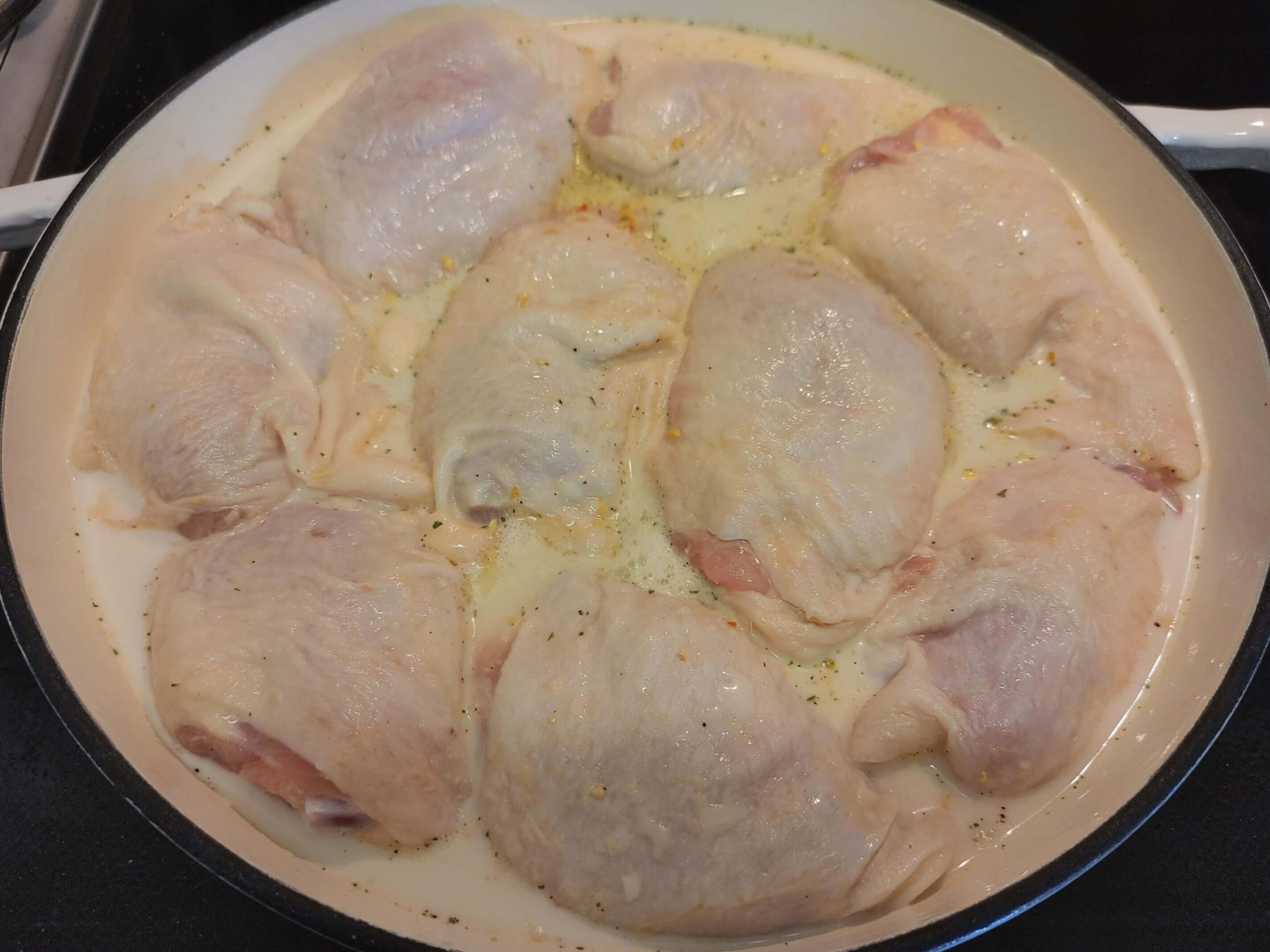 BRAISED CHICKEN IN MILK AND GARLIC