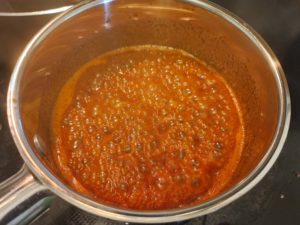 SIMMERING THE HONEY GARLIC GLAZE