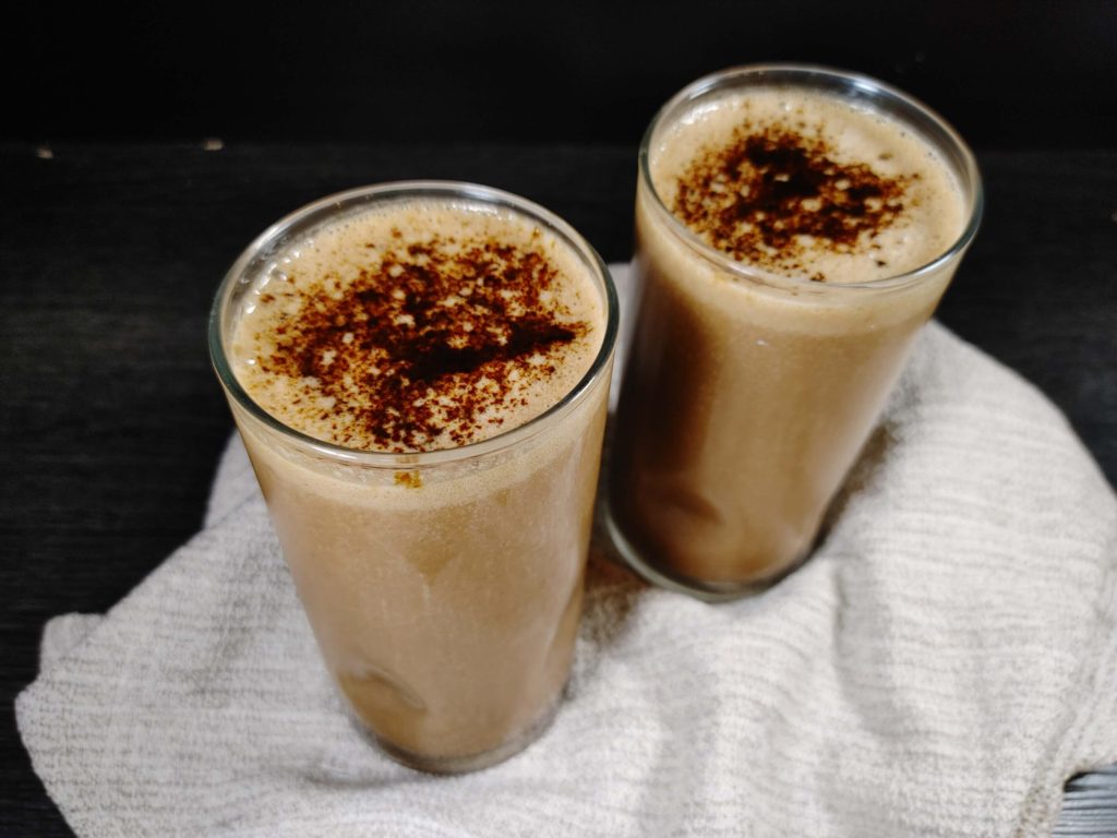 POURED GLASSES OF COFFEE SMOOTHIE