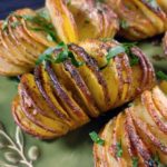 HASSELBACK POTATOES ON SERVING PLATER
