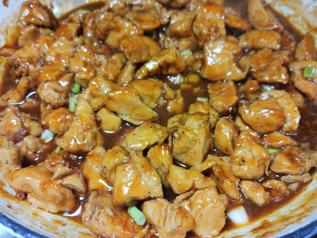 UP CLOSE BOURBON CHICKEN PICTURE