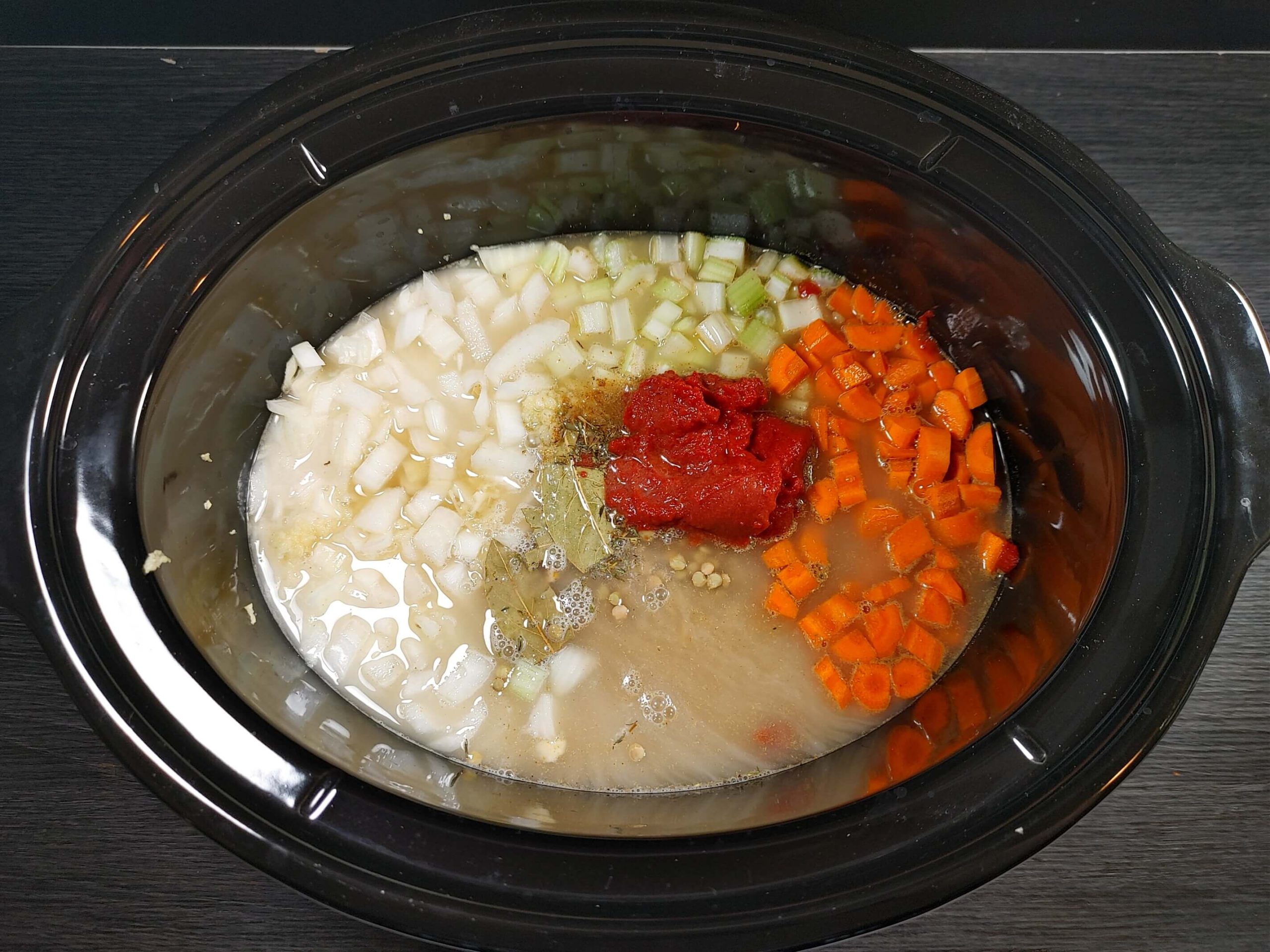 ADD ALL INGREDIENTS TO THE CROCKPOT