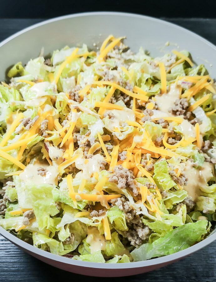 The Best Big Mac Cheeseburger Salad