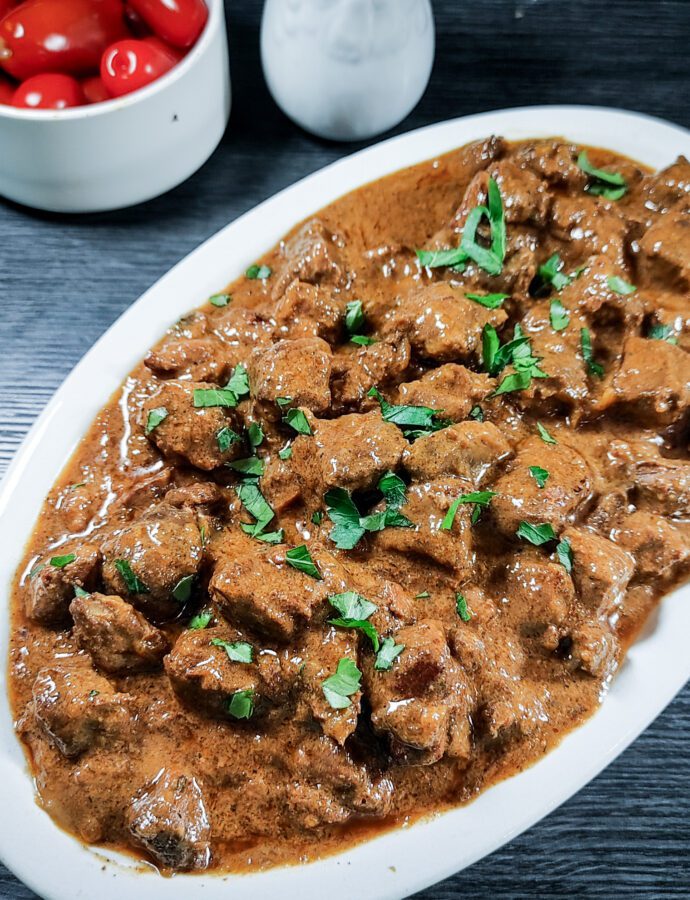 Crockpot Creamy Mushroom Steak Bites