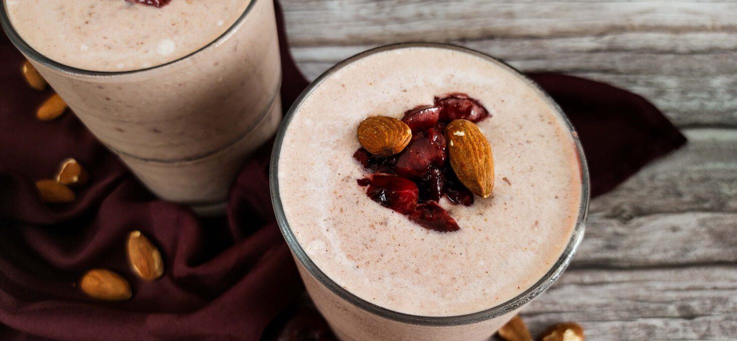 Sweet Cherry Almond Flaxseed Smoothie