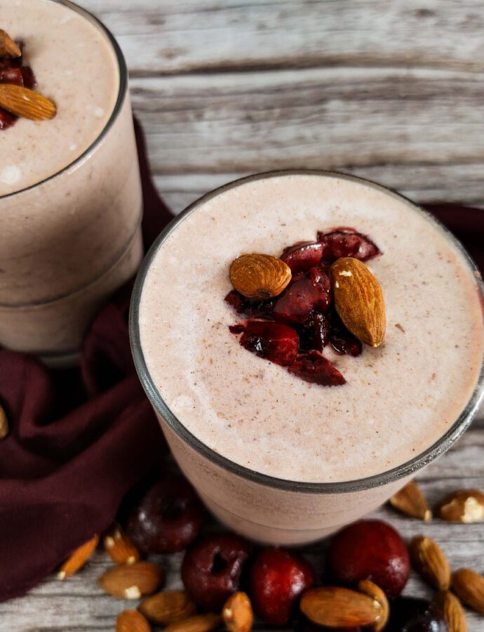 Sweet Cherry Almond Flaxseed Smoothie