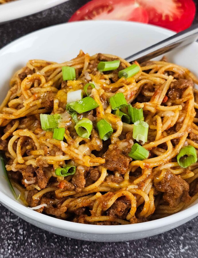 Easy One Pot Taco Spaghetti