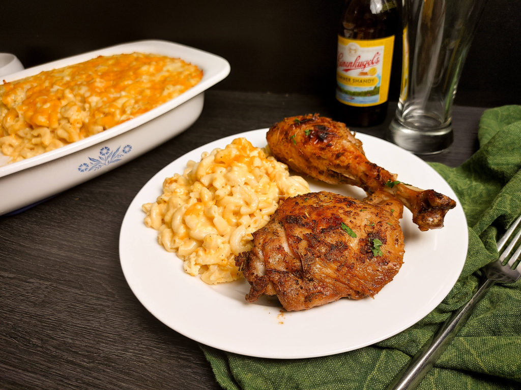 TURKEY LEGS BEST SERVED WITH MAC AND CHEESE