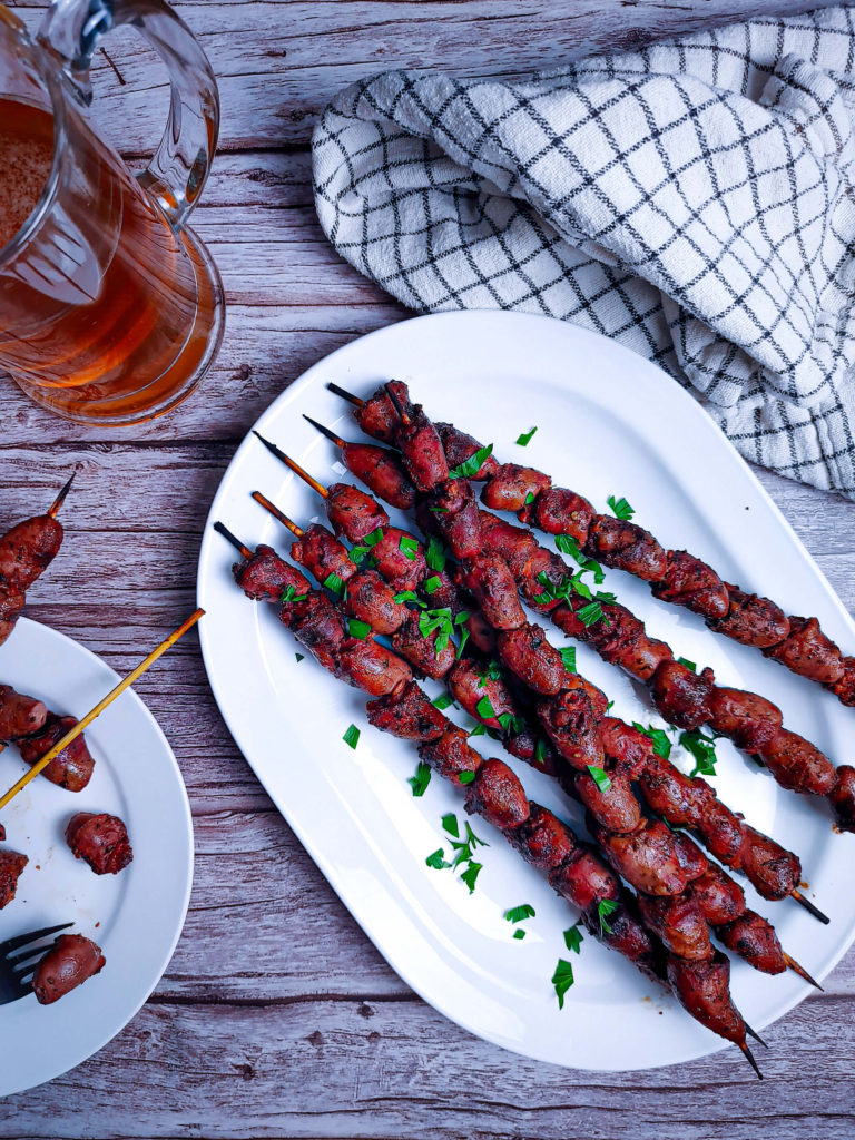 MARINATED CHICKEN HEARTS SKEWERS