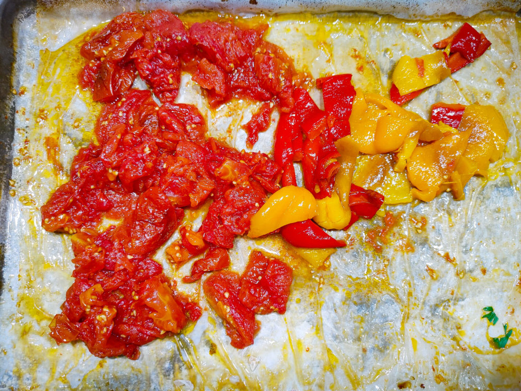 ROASTES TOMATOES AND PEPPERS (SKIN PEELED OFF)