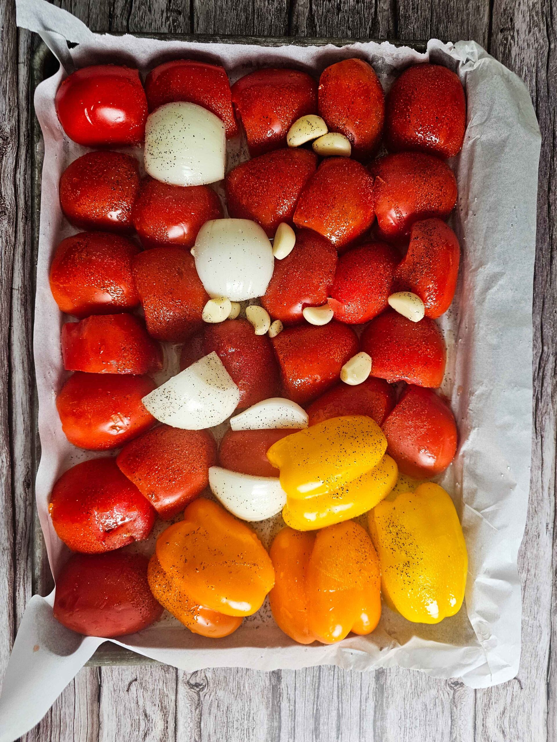 ROAST THE VEGETABLES ON A BAKING SHEET