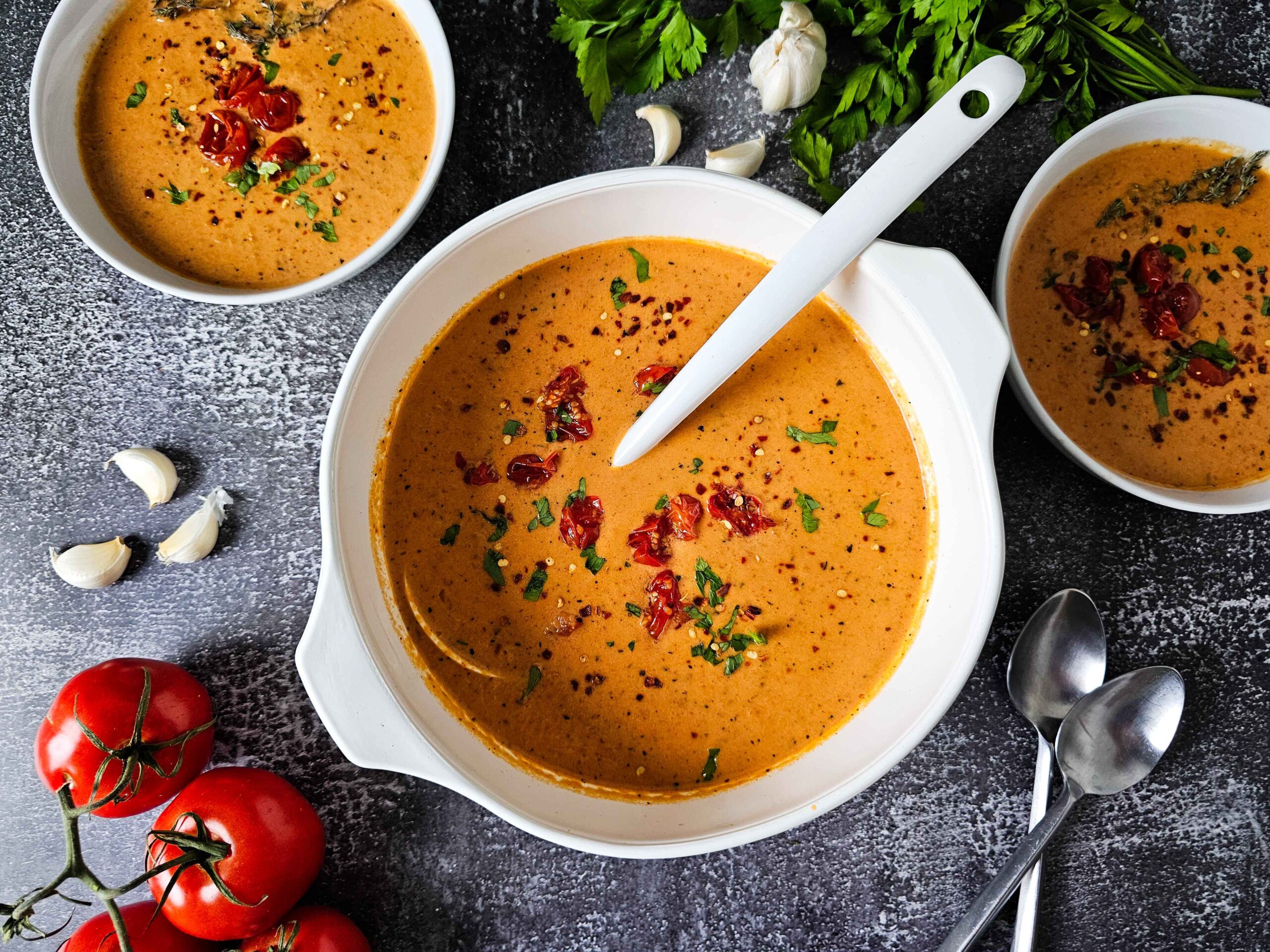 Creamy Roasted Tomato Basil Soup