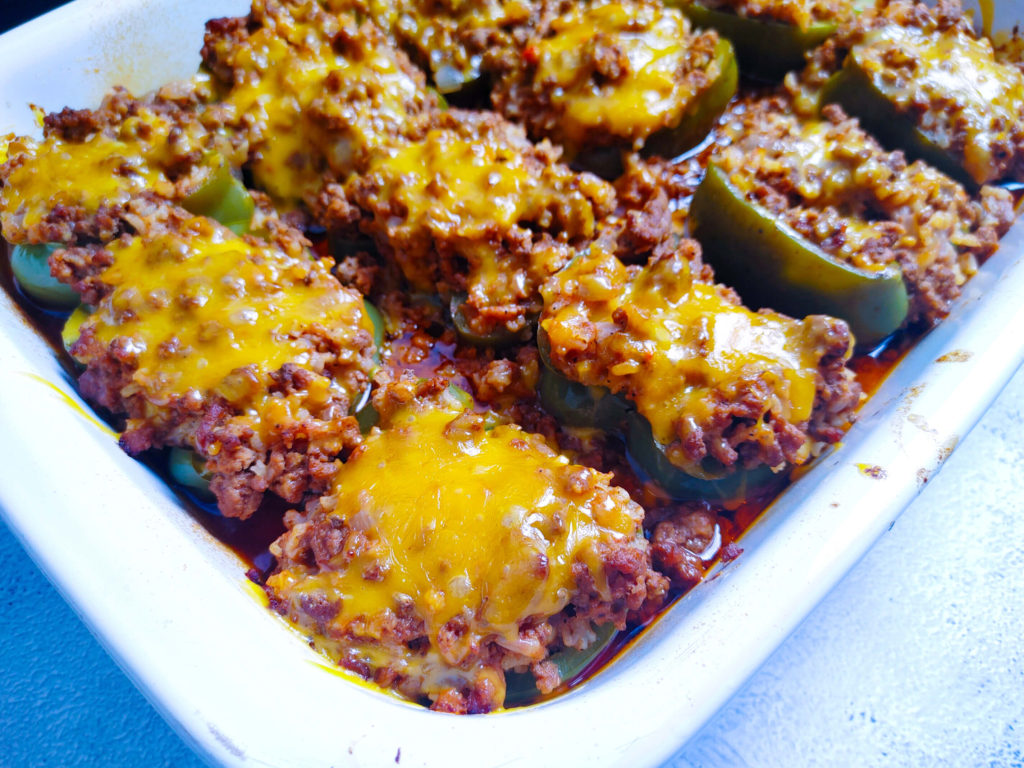 PAN FULL OF STUFFED PEPPERS