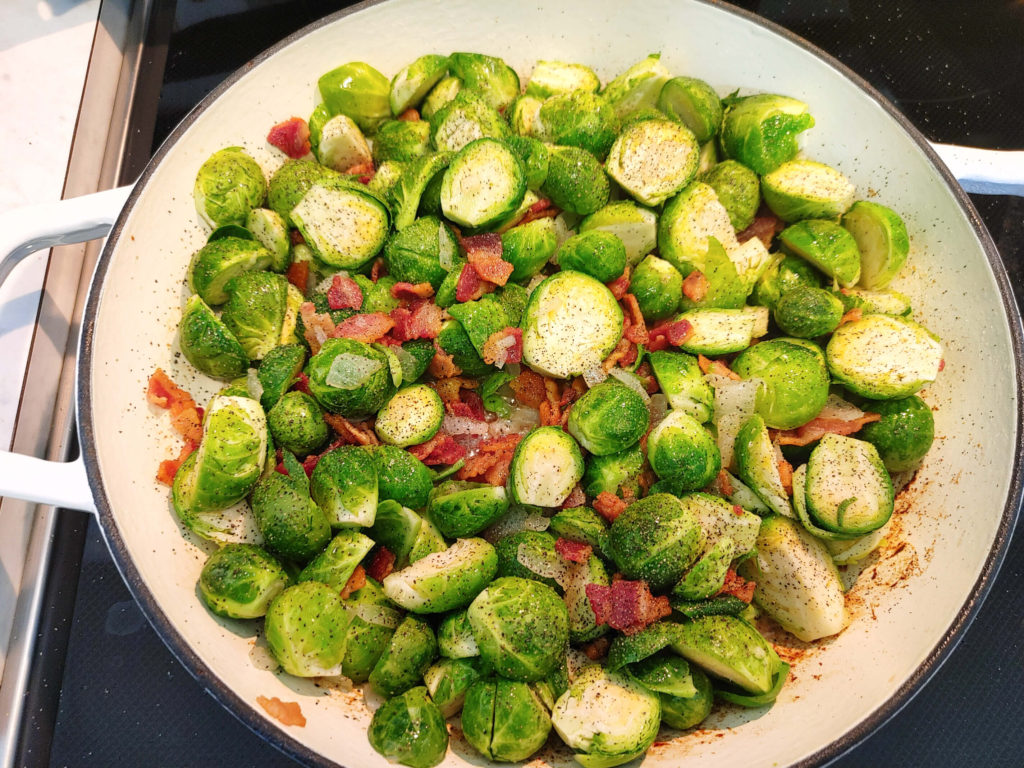 SAUTE BRUSSELS SPROUTS IN BACON GREASE