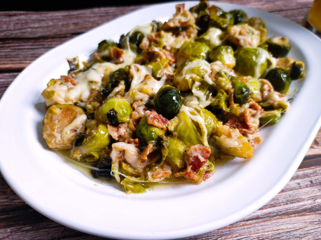 PLATED CREAMY BACON BRUSSELS SPROUTS