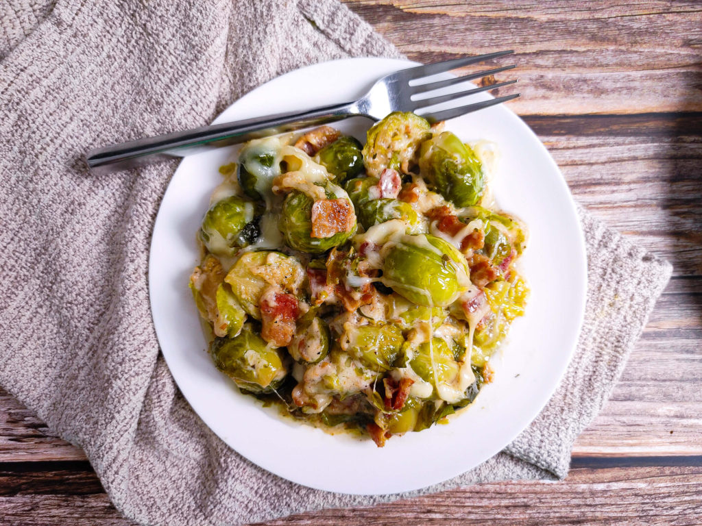 PLATED CREAMY BACON     BRUSSELS SPROUTS