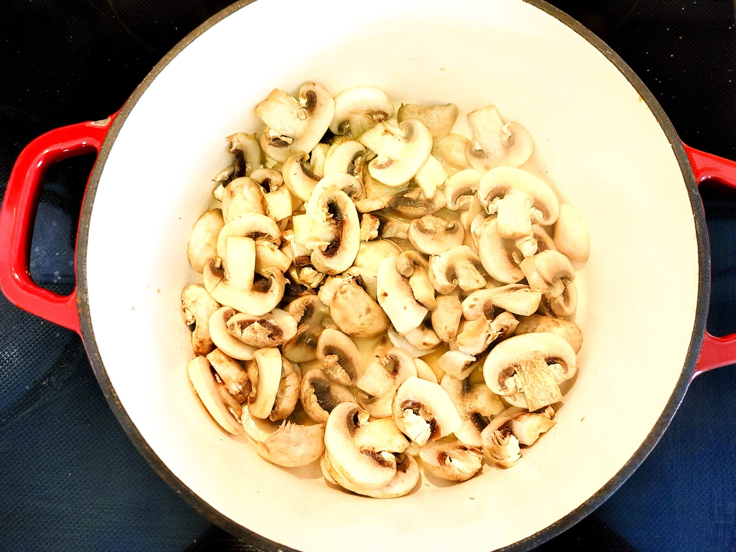 SAUTE THE MUSHROOMS IN THE SKILLET