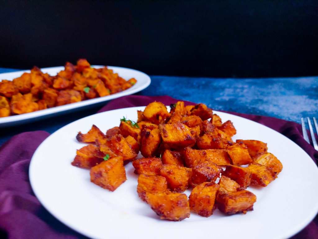 PLATED OVEN ROASTED SWEET POTATOES