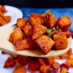 UP CLOSE OVEN ROASTED SWEET POTATOES