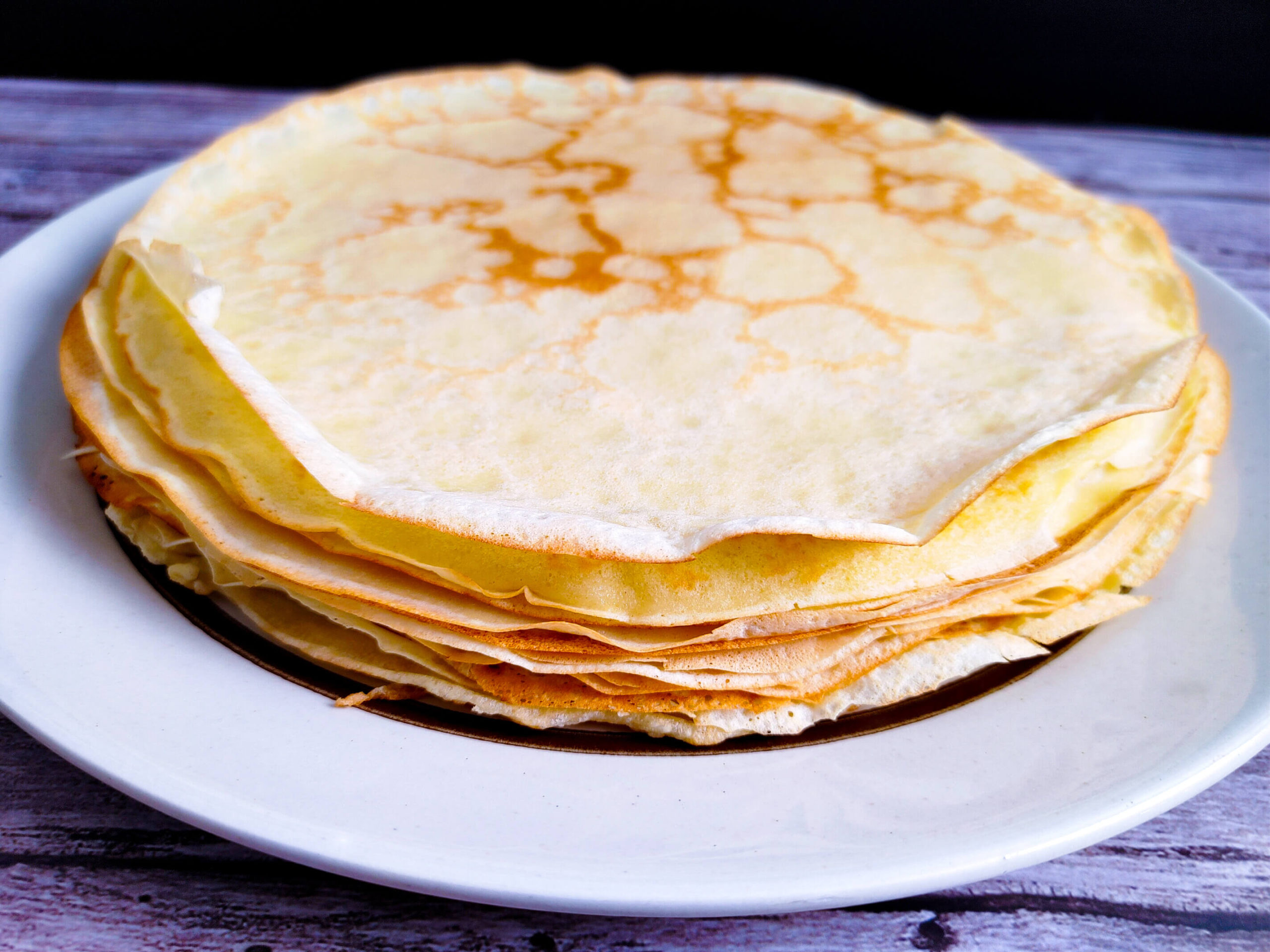 stack of crispy crepes