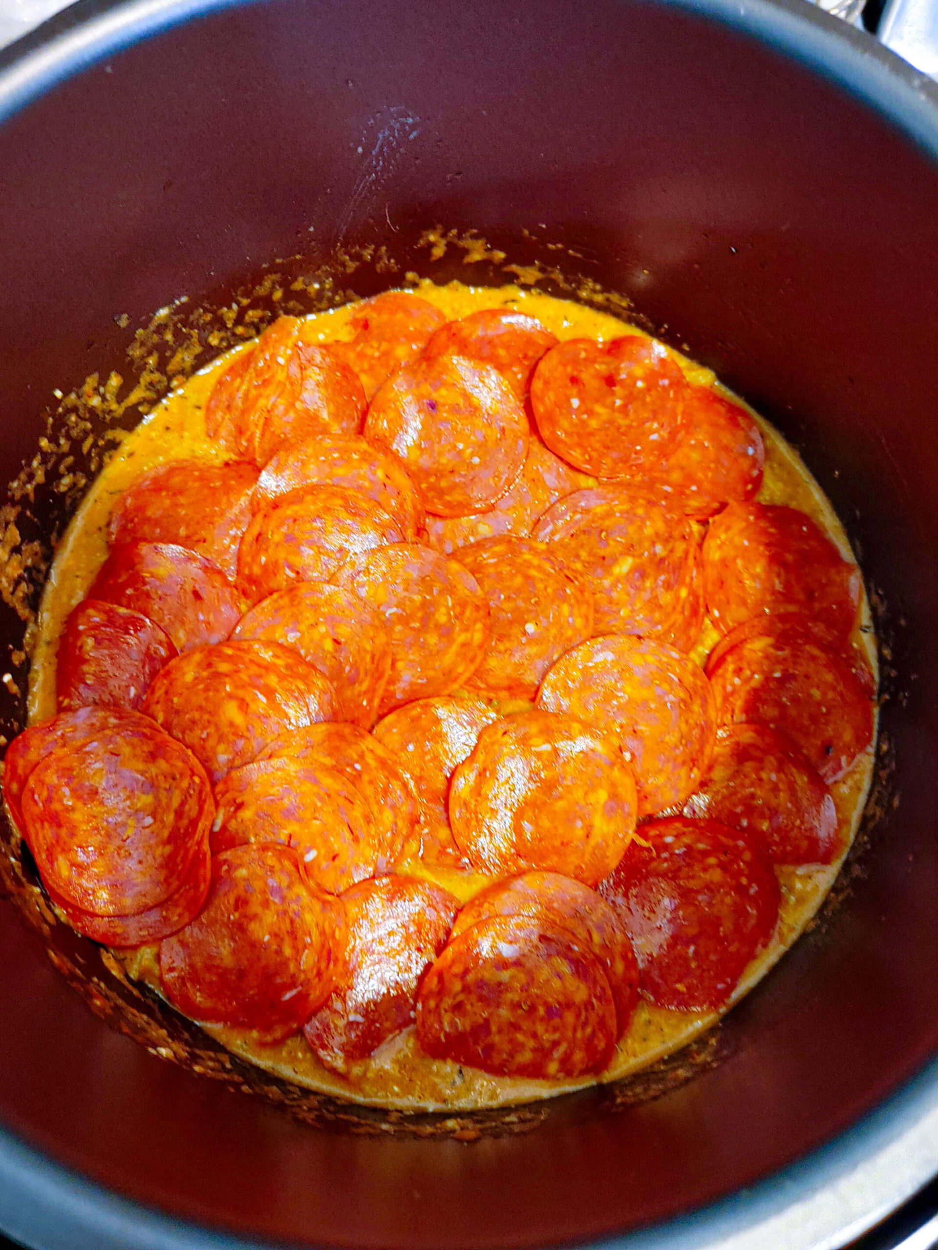 Add pepperoni on top.