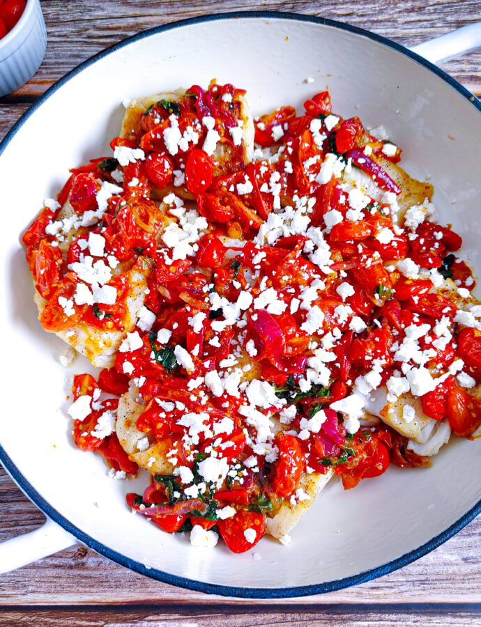 Mediterranean Cod Lemon Garlic and Tomatoes Recipe