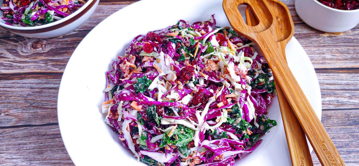 Creamy Red Cabbage Slaw with Bacon Salad Recipe