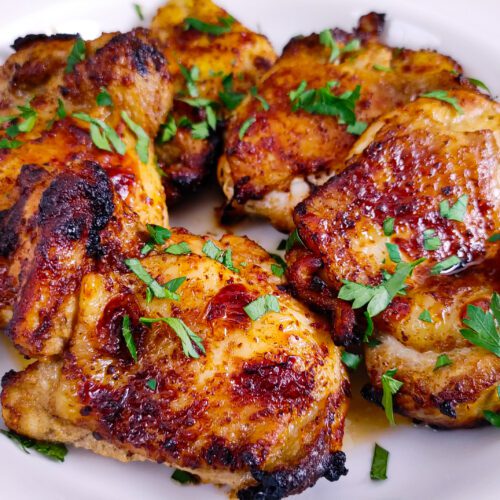 CRISPY AIR FRYER CHICKEN THIGHS FEATURED IMAGE