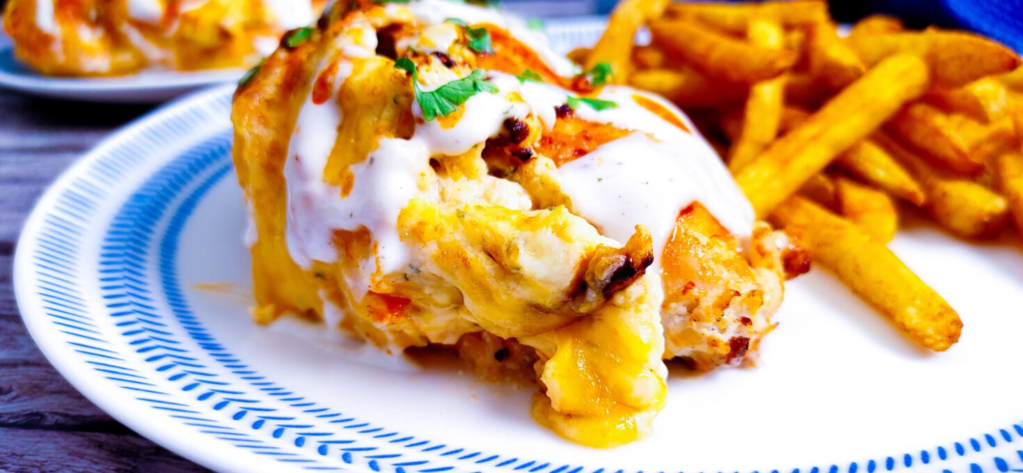 Air Fryer Stuffed Buffalo Ranch Chicken Breasts