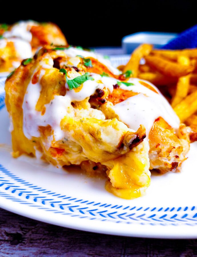 Air Fryer Stuffed Buffalo Ranch Chicken Breasts
